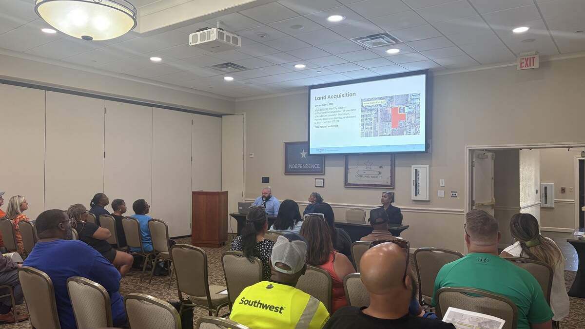 Councilwoman Deborah Peoples held a Mosier Valley community meeting at Texas Star Conference Center in Euless on Wednesday evening to provide an update on the progress and future plans for Mosier Valley Park, which has faced delays and funding challenges since 2014.